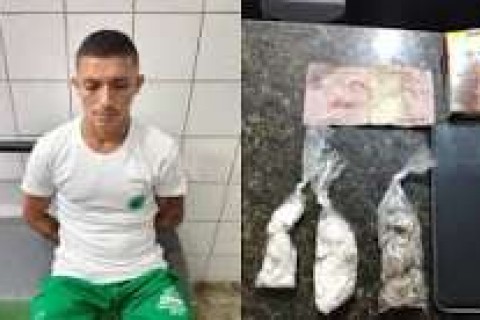 ANTES DO CAFÉ - PM prende suspeito de tráfico de drogas no bairro Farias Brito