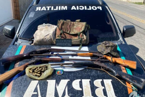 QUIXERAMOBIM - Quatro espingardas e munições são apreendidas durante operação na zona rural de Quixeramobim